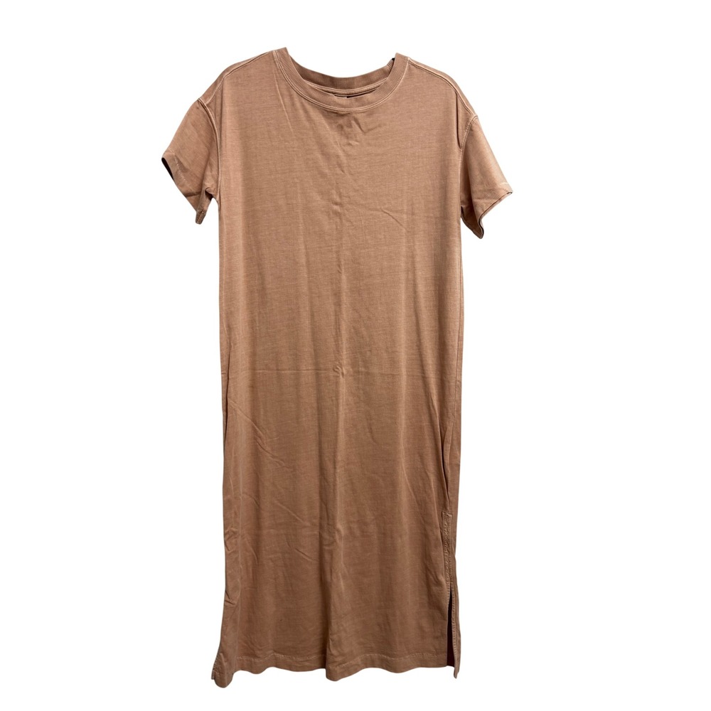 Old Navy Womens Small Petite Mauve Cotton Short Sleeve T-Shirt Midi Dress Slit